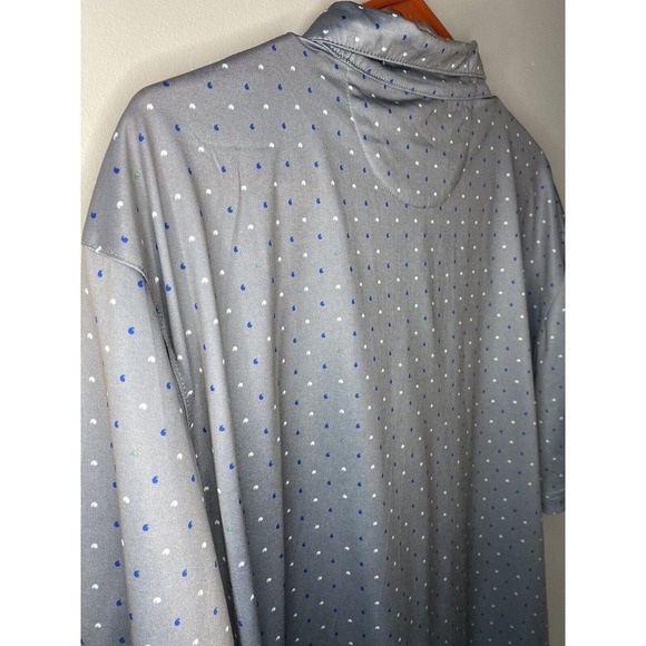 Etonic Size XLARGE Gray Short Sleeve Geometric Print Golf Shirt - Picture 7 of 9